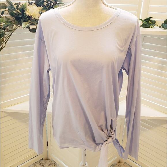 THEORY LIGHT BLUE TIE BOTTOM LIGHT WEIGHT SUMMER/SPRING BLOUSE SIZE MED - Picture 1 of 6